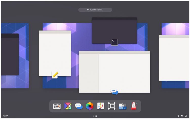GNOME mockup: workspace switcher