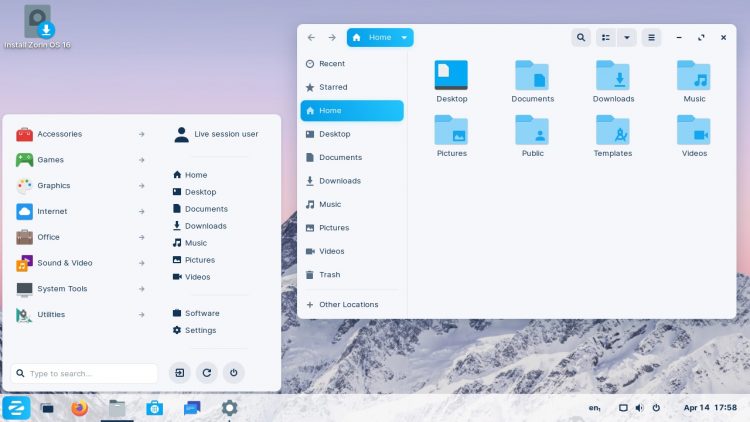 Zorin OS 16 beta screenshot