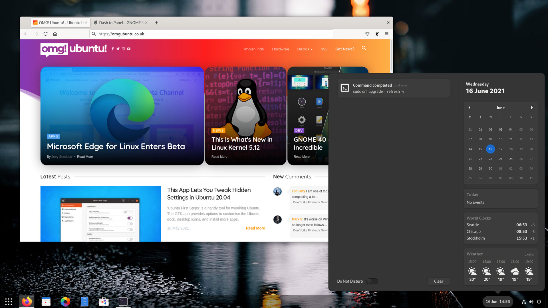 Dash to Panel on GNOME 40