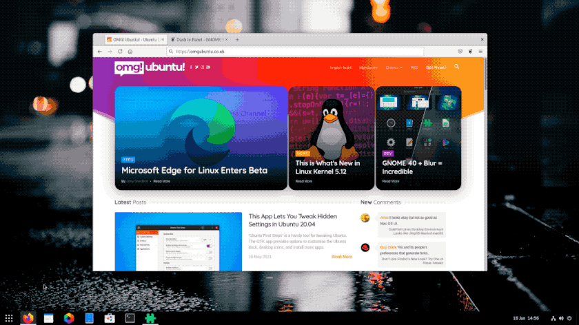 Dash to panel working with gnome 40