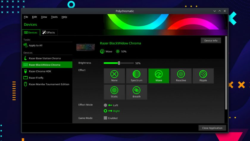 a screenshot of Polychromatic for Linux desktops