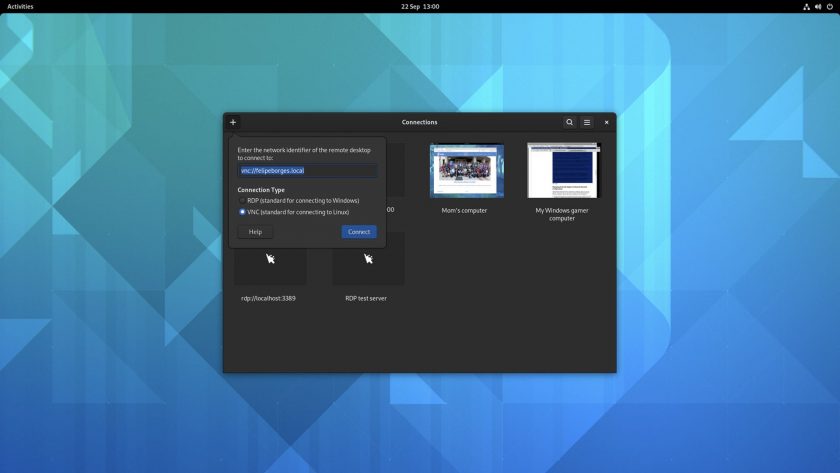 GNOME 41 Connections app screenshot