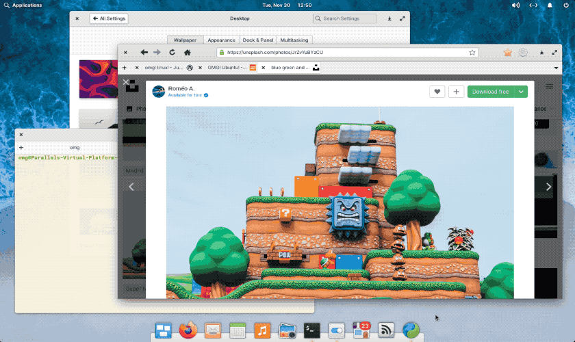 an animated gif of the elementary os window switcher - new