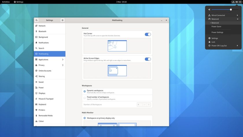 a screenshot of gnome 41 in fedora 35