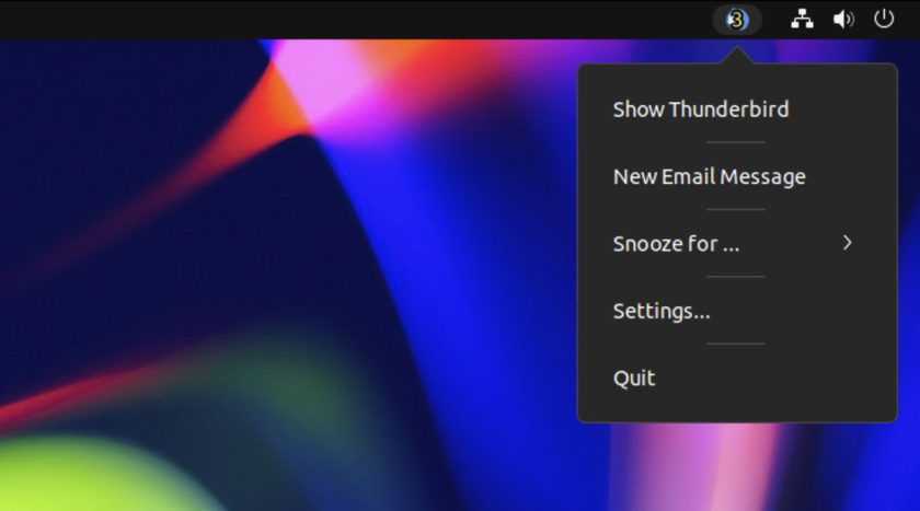 Birdtray panel icon for Thunderbird email client