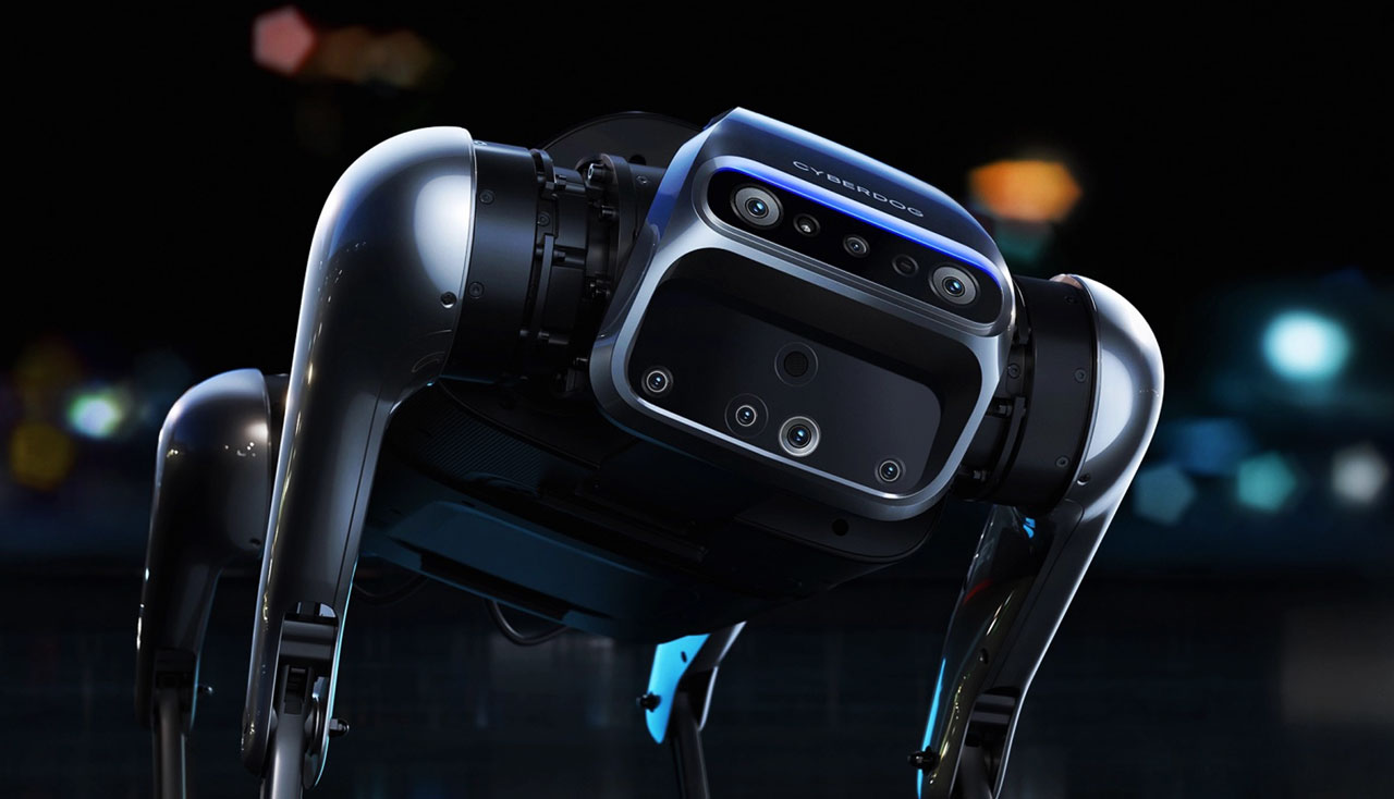 close up of the xiaomi cyberdog face