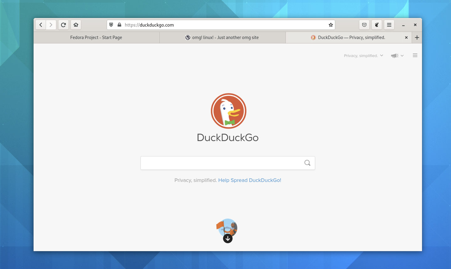 screenshot of a Firefox Adwaita theme on fedora