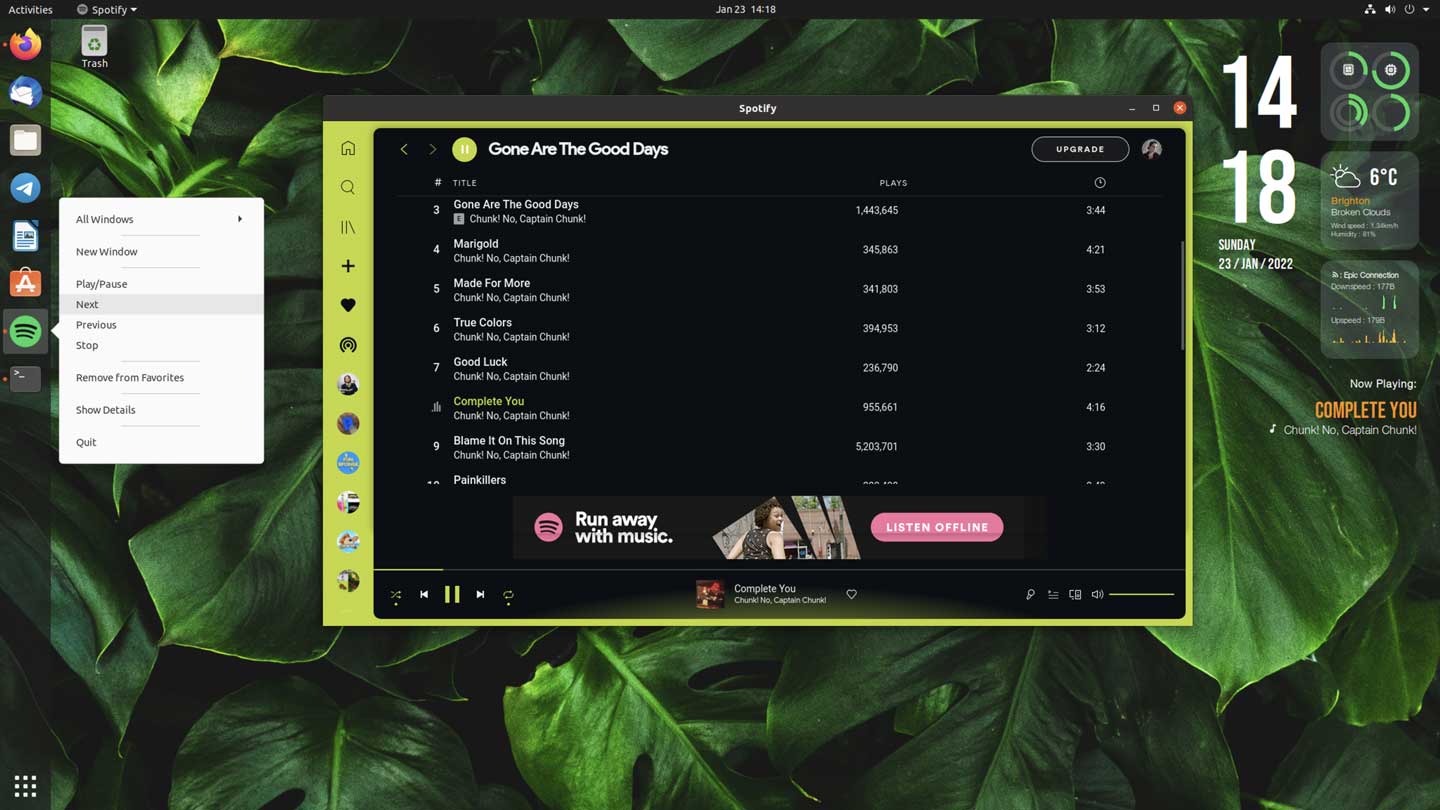 spotify desktop app on ubuntu 20.04