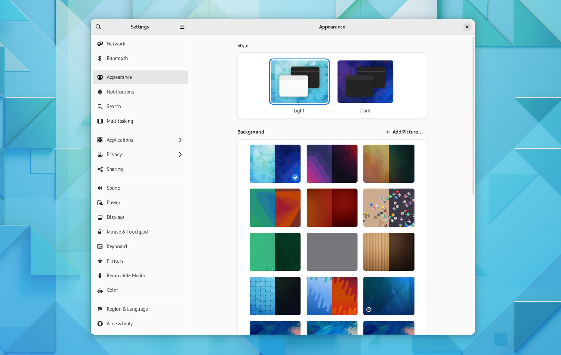 dark mode wallpapers in gnome 42
