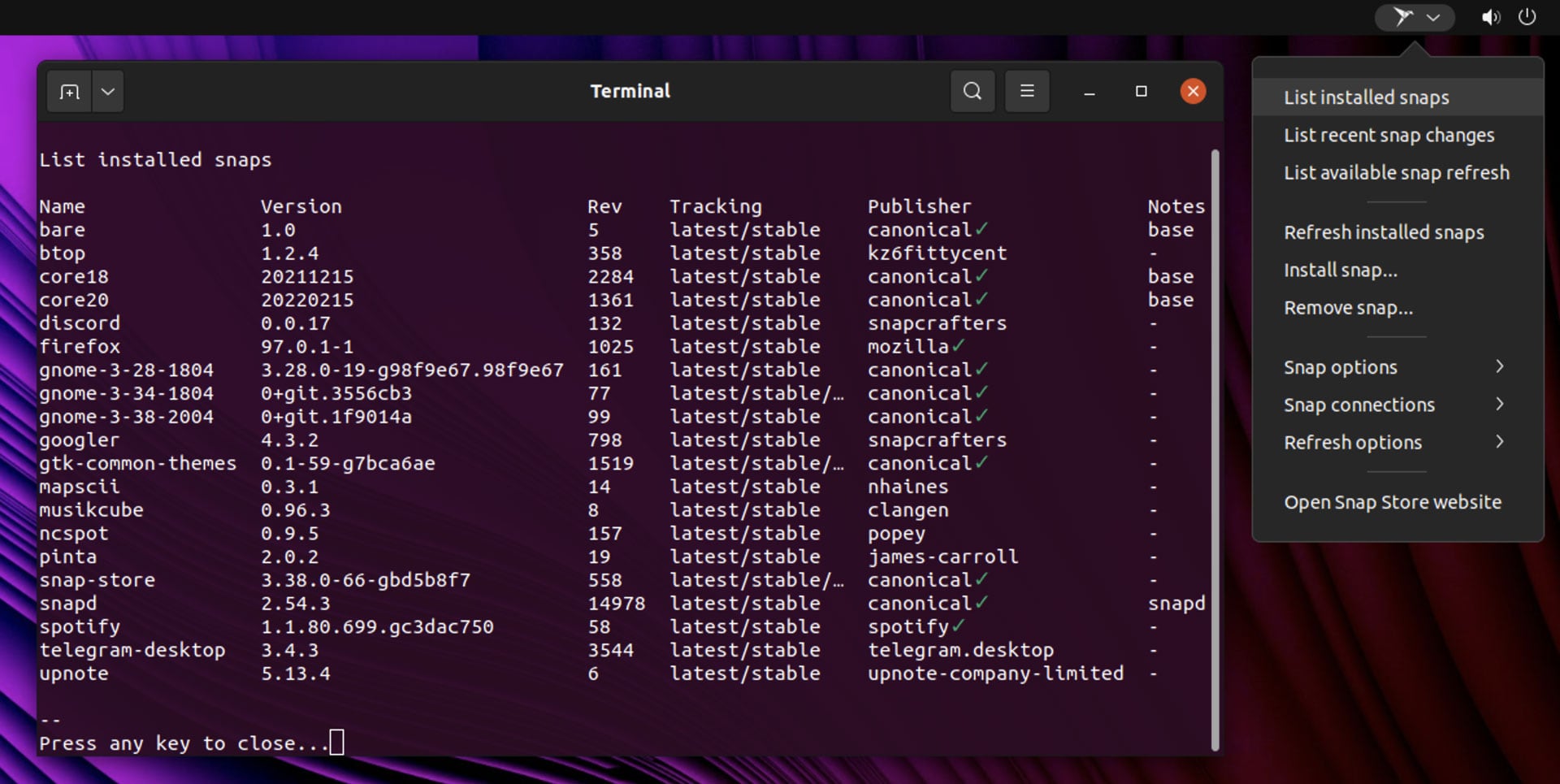 snap manager extension