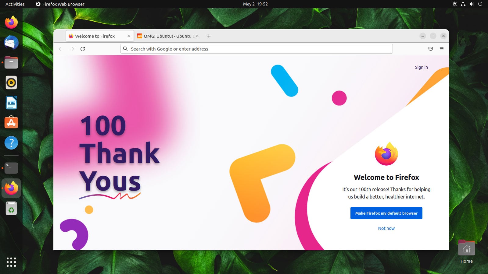 firefox 100 screenshot