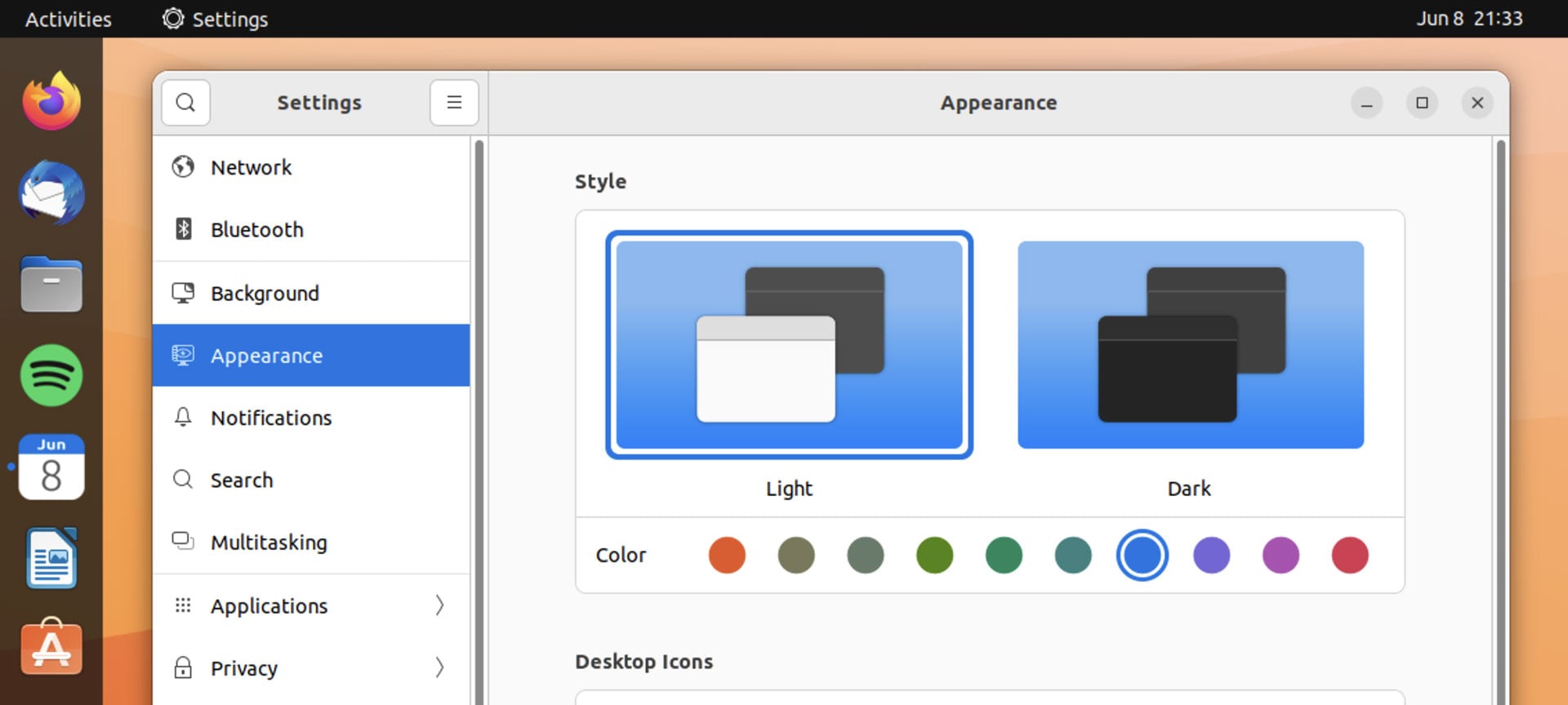 Screenshot of the ubuntu calendar icon script