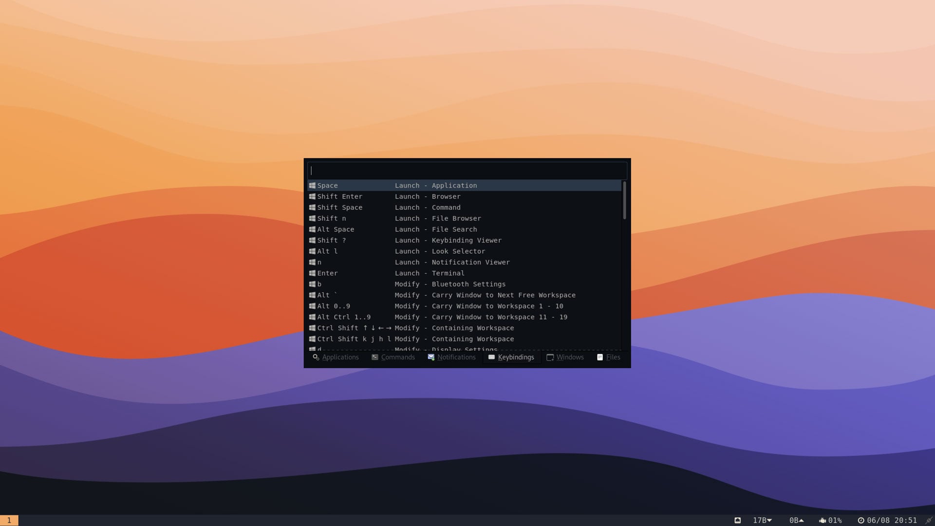 a screenshot of Ilia, part of the Regolith desktop