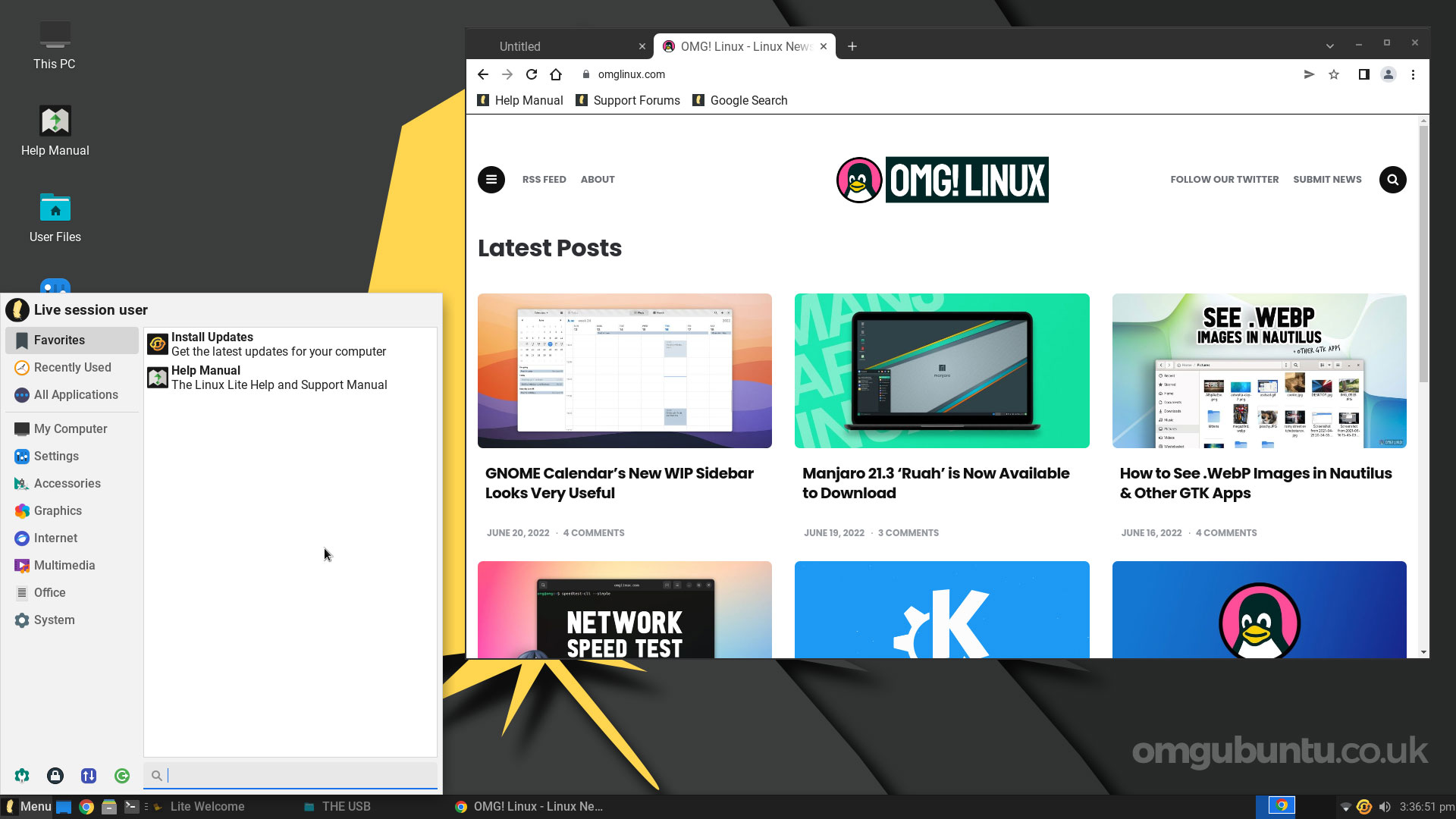 a screenshot of Linux Lite 6.0