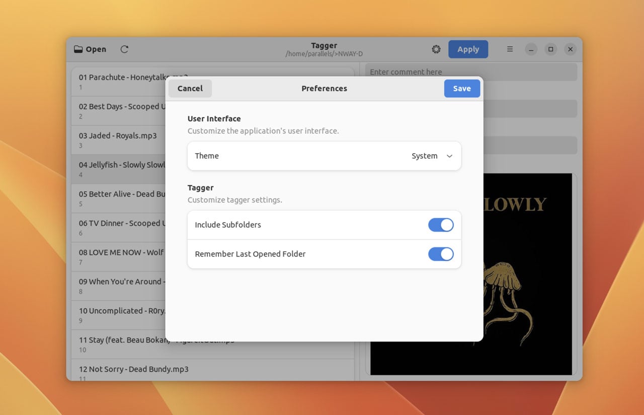Tagger screenshot