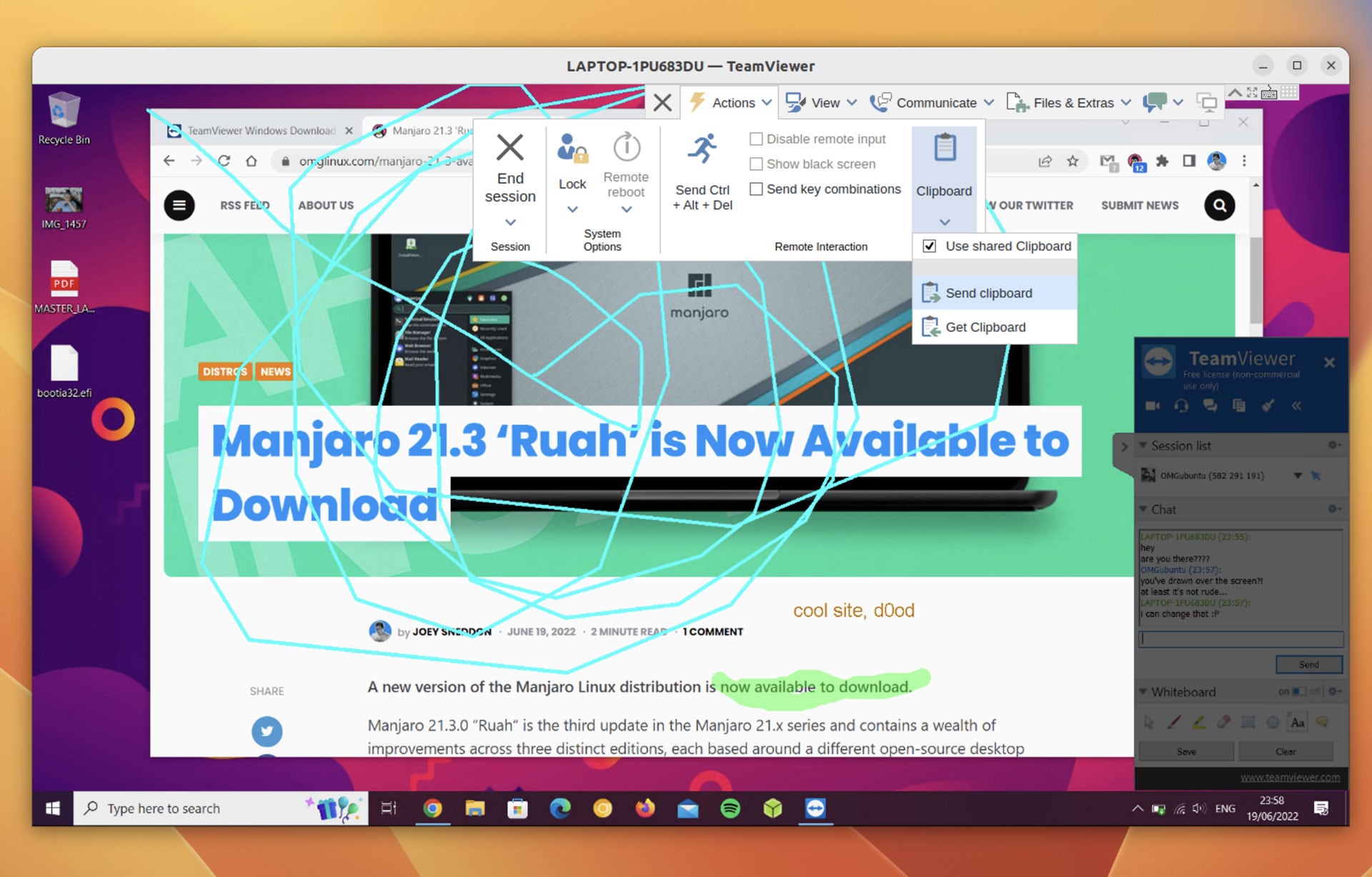Screenshot of TeamViewer on Ubuntu 22.04 LTS