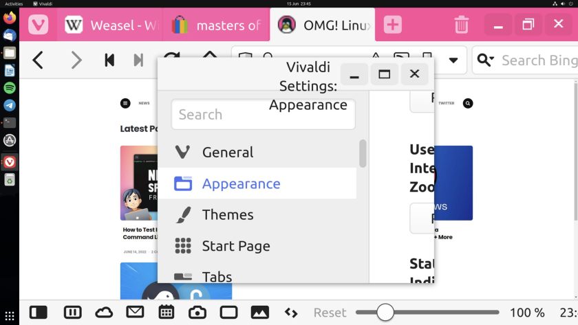 Vivaldi UI set to 400%