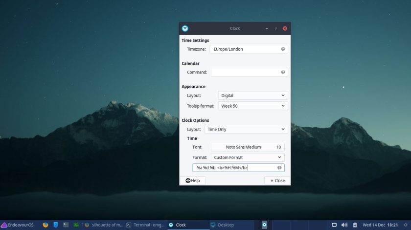 Mac style clock applet in Xfce