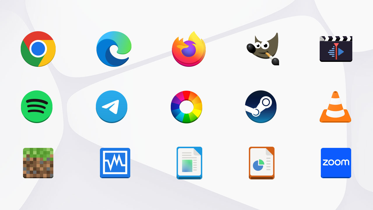15 icons from the MoreWaita icon pack