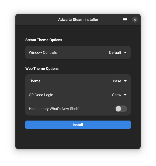 Adwaita Seam theme installer.