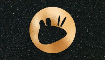 Xubuntu logo in gold on black background