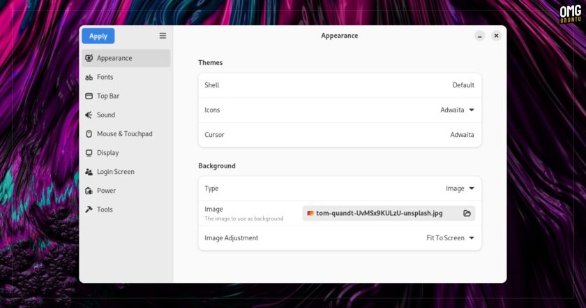 GDM Settings app