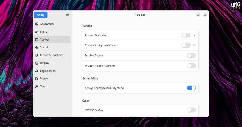 GDM Settings app