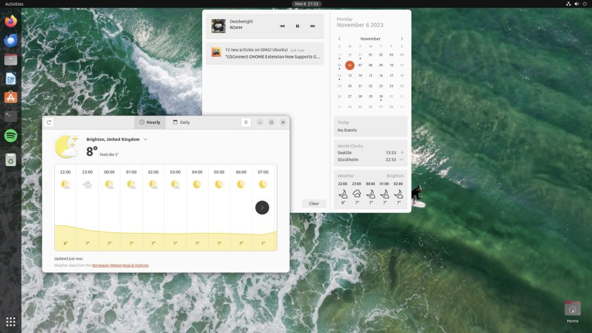 gnome weather integration