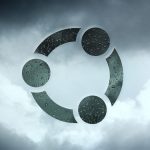 ubuntu logo on clouds