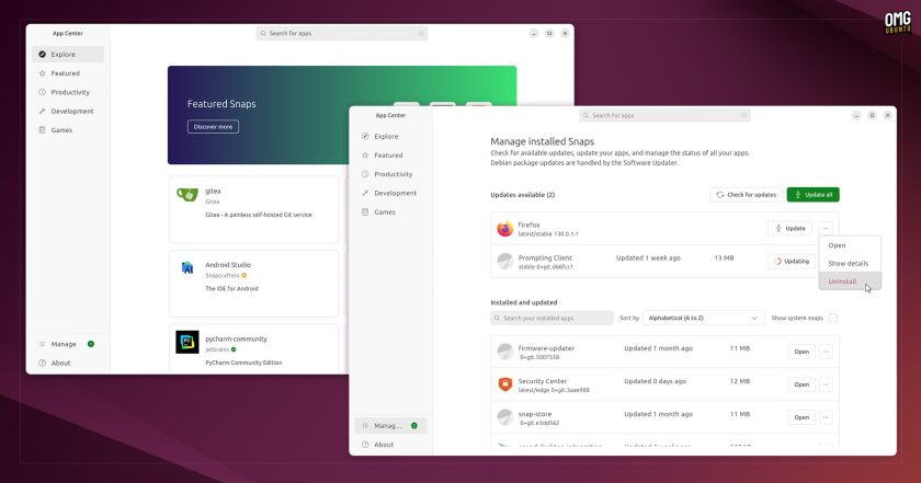 App Center in Ubuntu 24.10