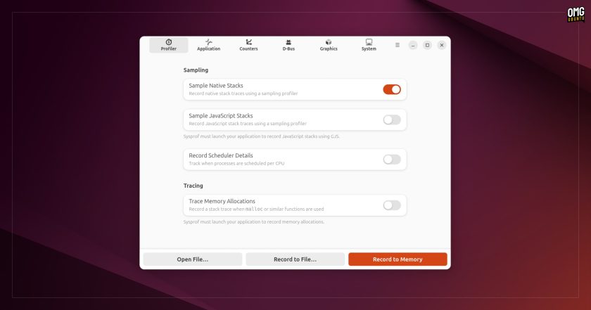 Sysprof screenshot