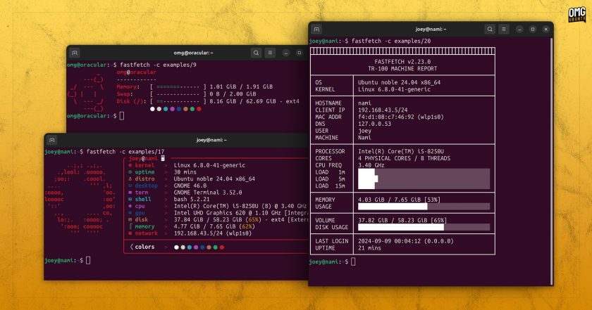 fastfetch examples in ubuntu