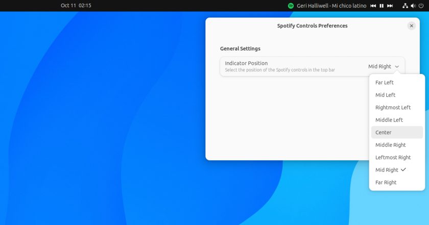 Spotify Controls GNOME Shell Extension