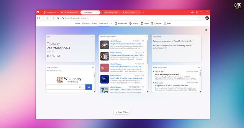 Vivaldi 7.0 screenshot