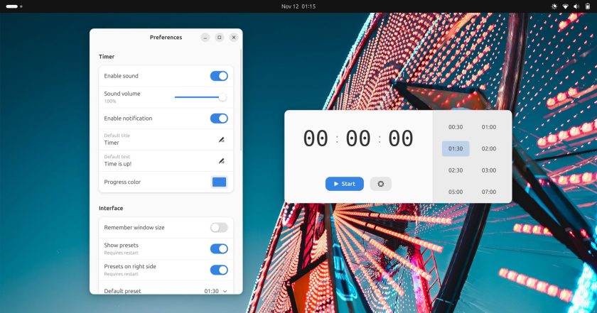 MPRIS Timer app screenshot