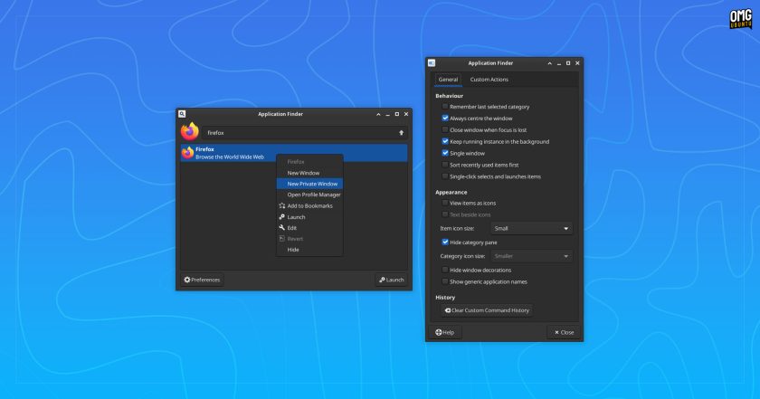 App Finder in Xfce 4.20