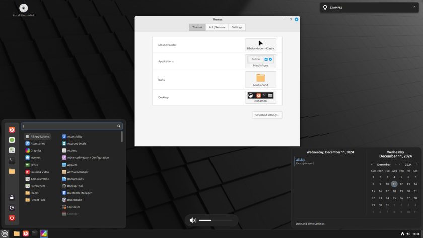 Cinnamon 6.4 default theme in Linux Mint 22.1
