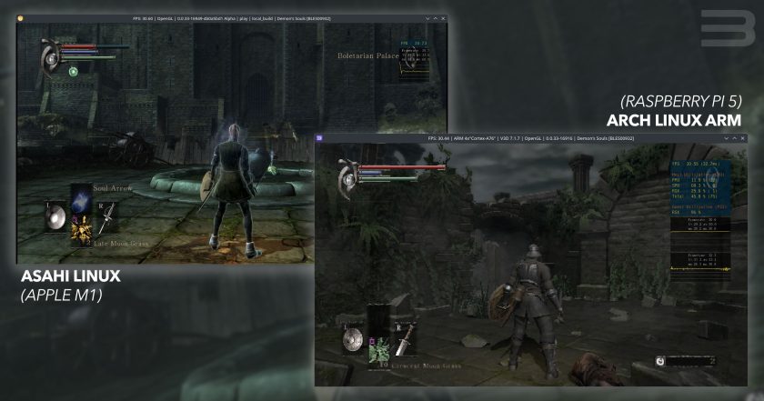Comparison of the same game in the same emulator on different ARM systems