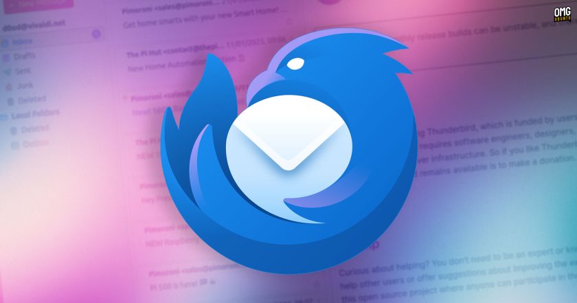 Thunderbird email client icon on a purple background