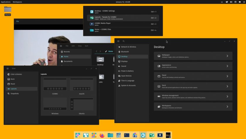 The Alt + Tab switcher in COSMIC DE