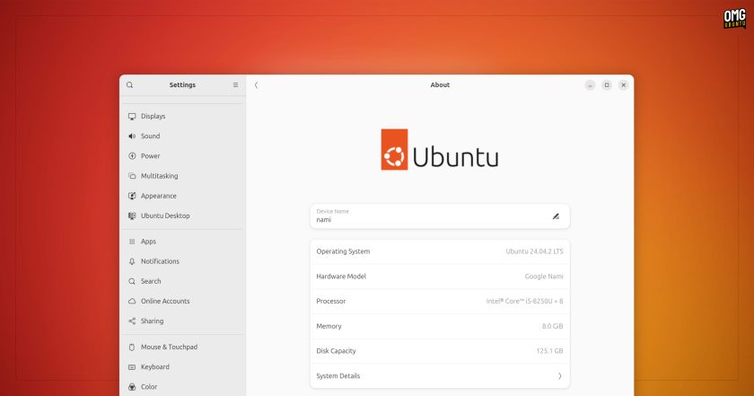 Ubuntu system panel