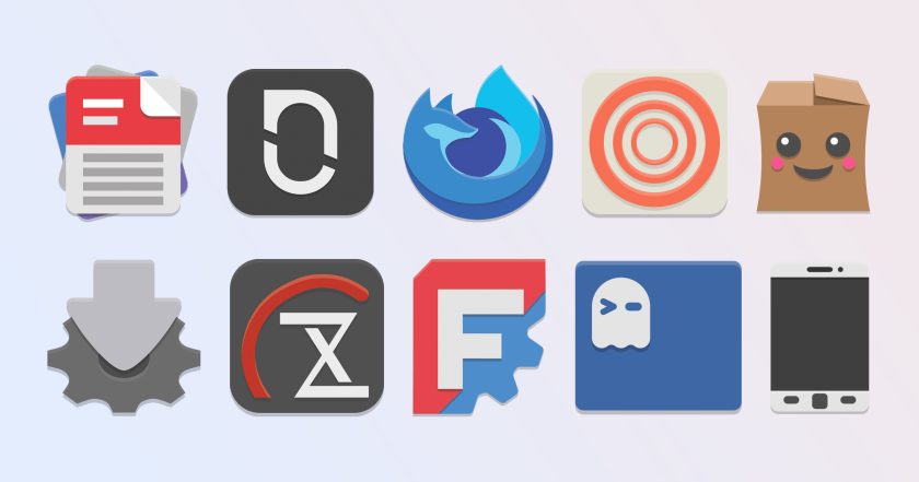 Two rows of application icons