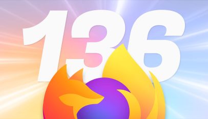 Firefox logo and the number 136