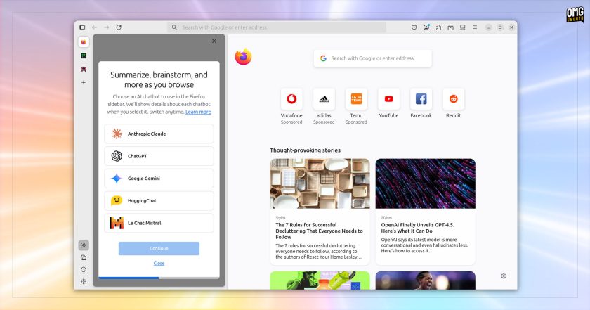 Firefox 136 sidebar revamp makes features like AI chatbots easier to access