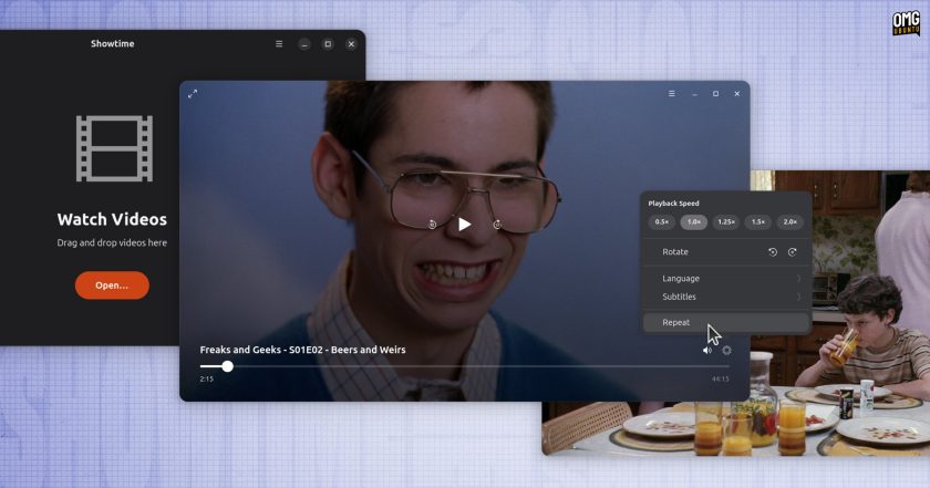 Showtime video player screenshots.