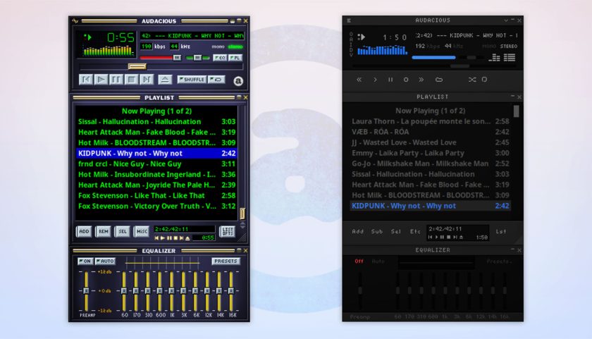 Winamp skin Glare in Audacious