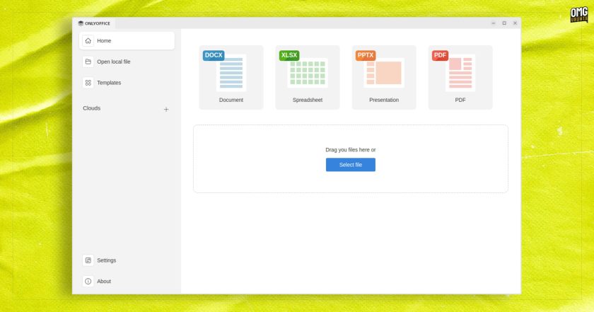 ONLYOFFICE 9.0: new minimal start page screenshot