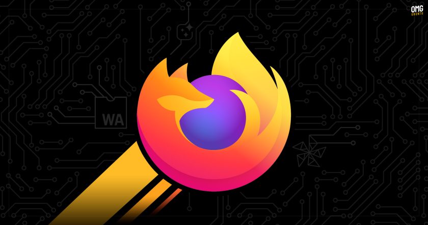 Mozilla logo; WASM, ONNX, and AI sparkle logos integrated into circuit board design. 