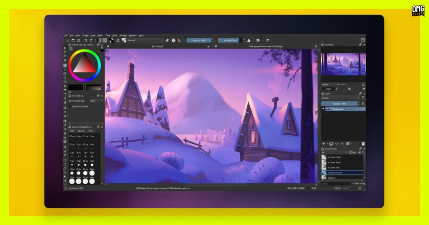 Krita drawing app user interface.