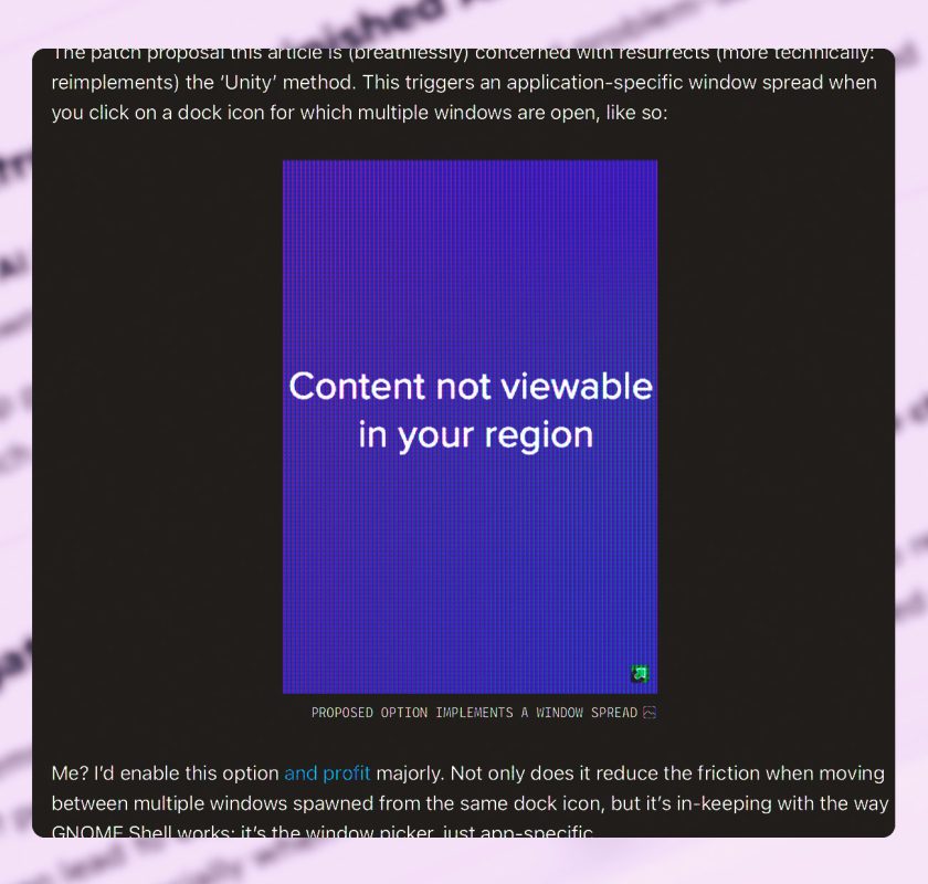 Screen shows 'content not viewable in your region' placeholder.